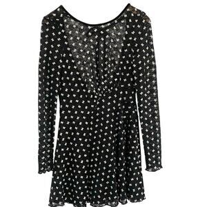 Free People Sheer Delight Mini Dress Women's Size  Size Small NO SLIP Whimsigoth